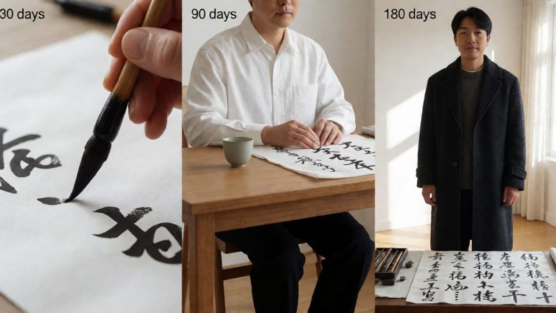 手写练字周期实测:30天、90天、180天变化 配图